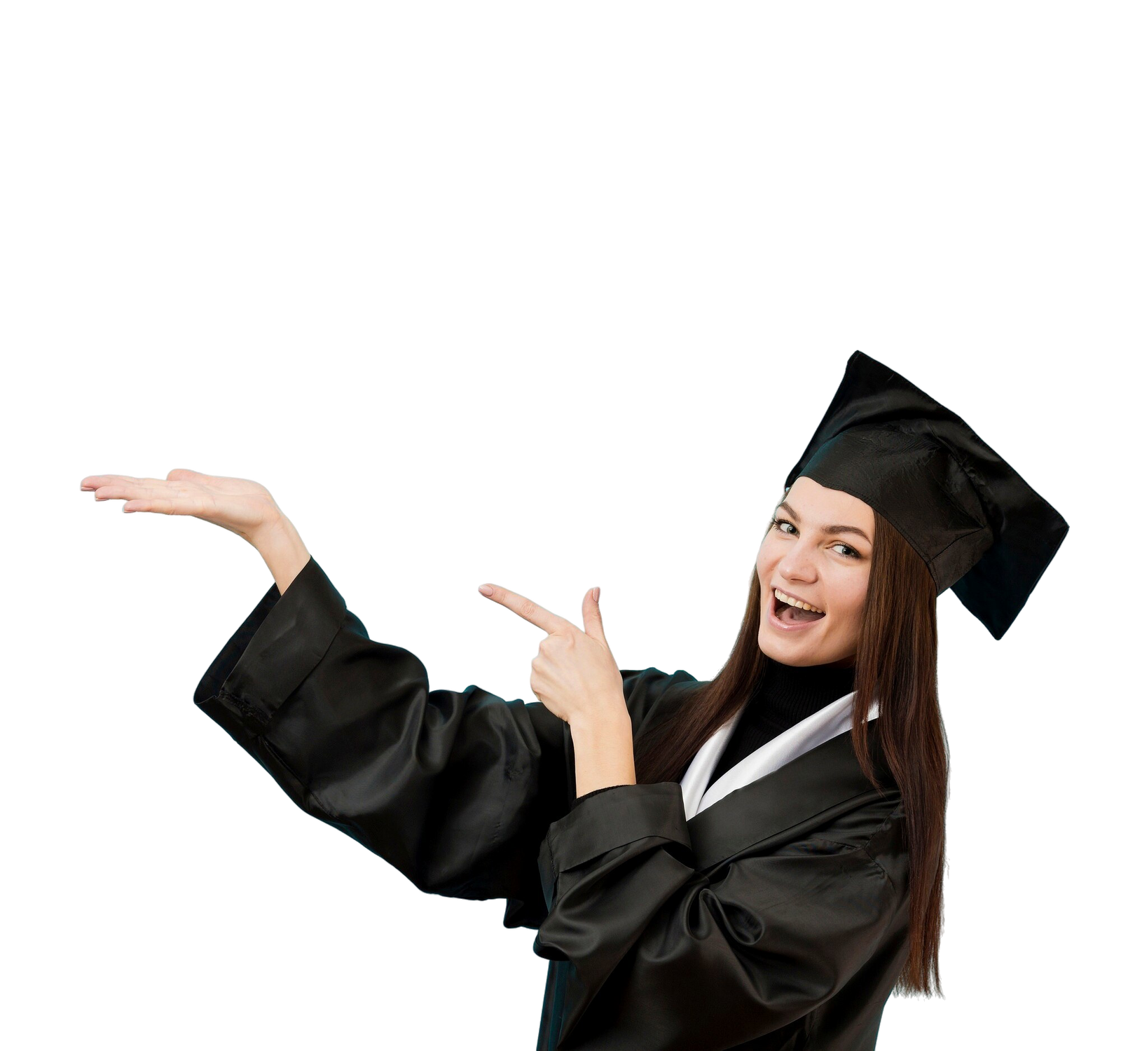 Estudiante graduada sonriendo